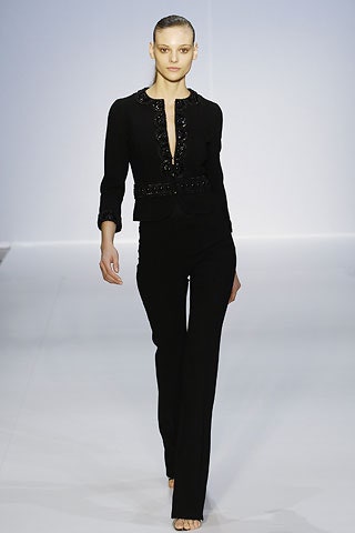 black silk fitted blazer and pants