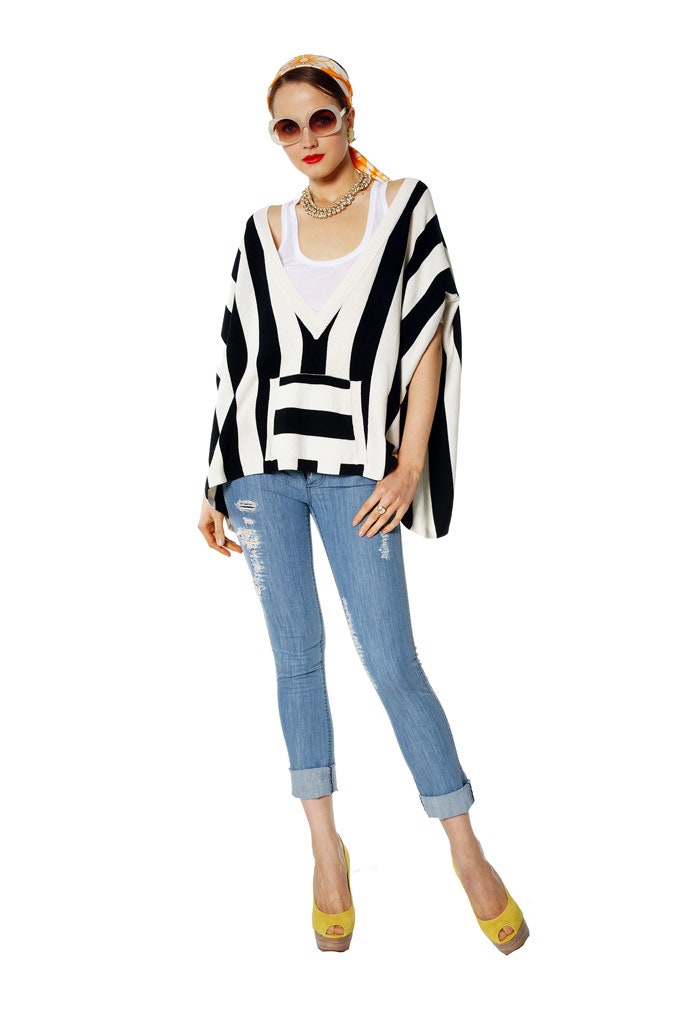 relaxed striped top with jeans
