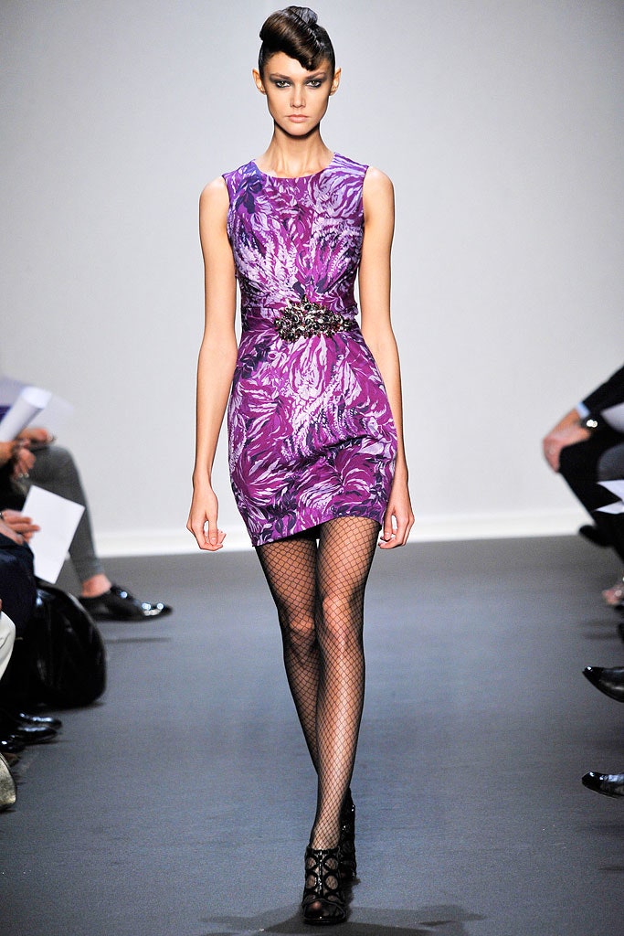fitted purple silk dress