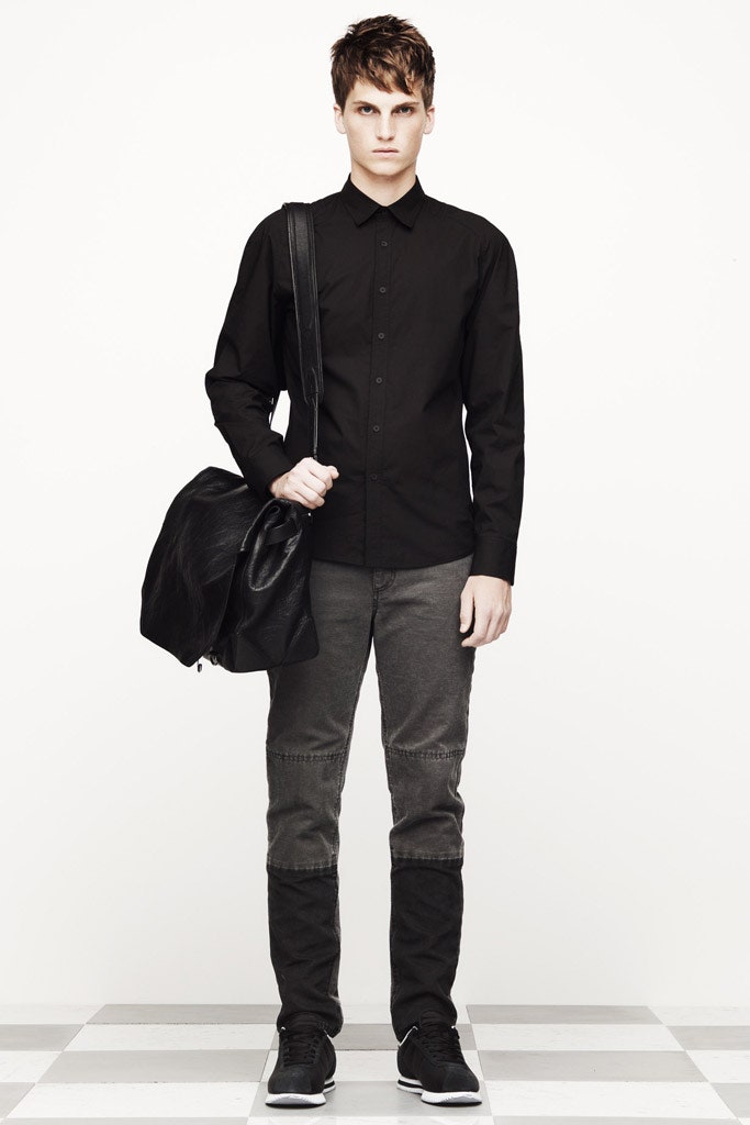 black leather bag