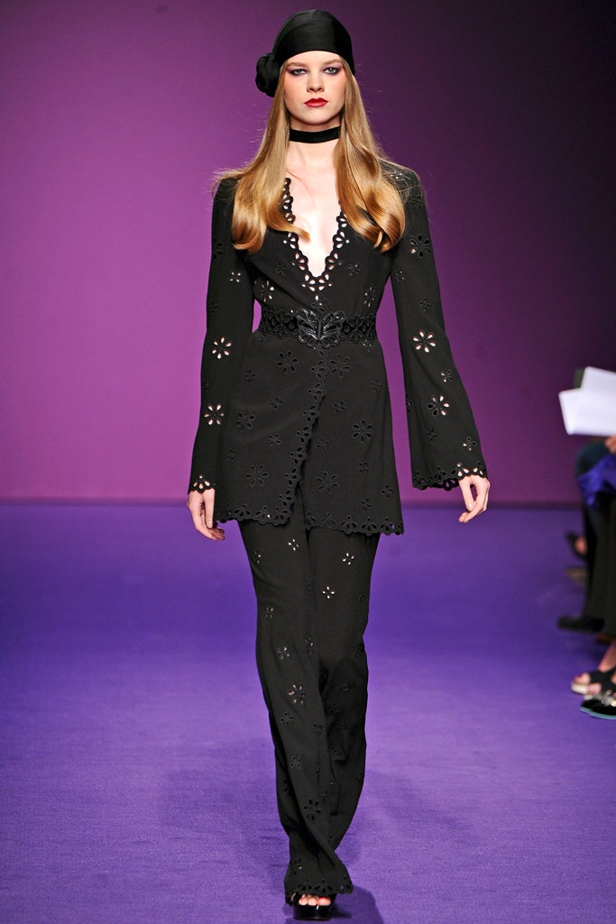 black embroidered jacket and pants