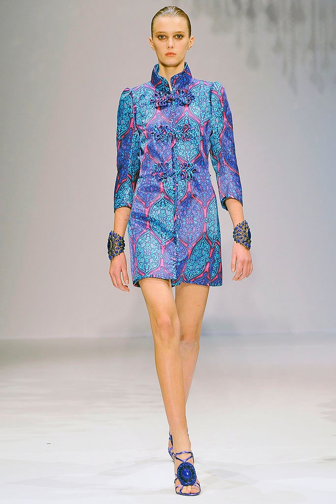 blue purple printed dress