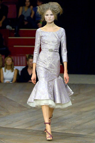 fitted purple silk dress