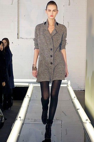 gray wool fitted dress