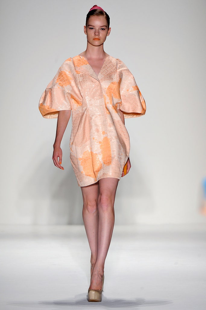 peach silk relaxed mini dress