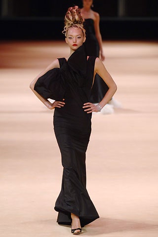 black silk sleeveless gown