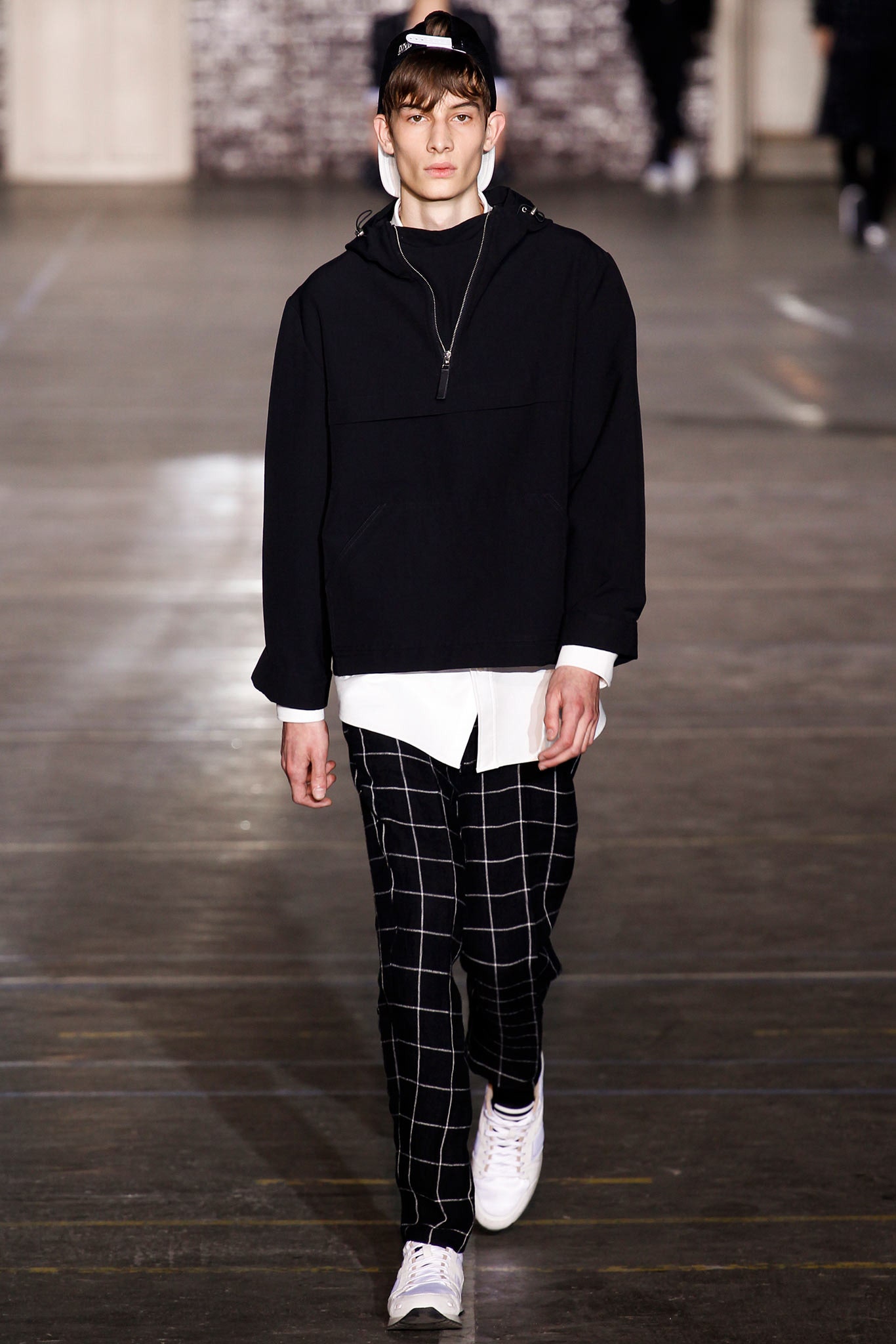 black hoodie with white shirt