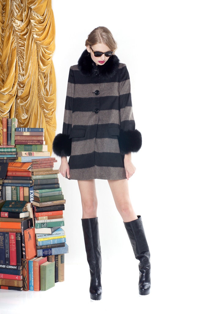 black and brown striped coat