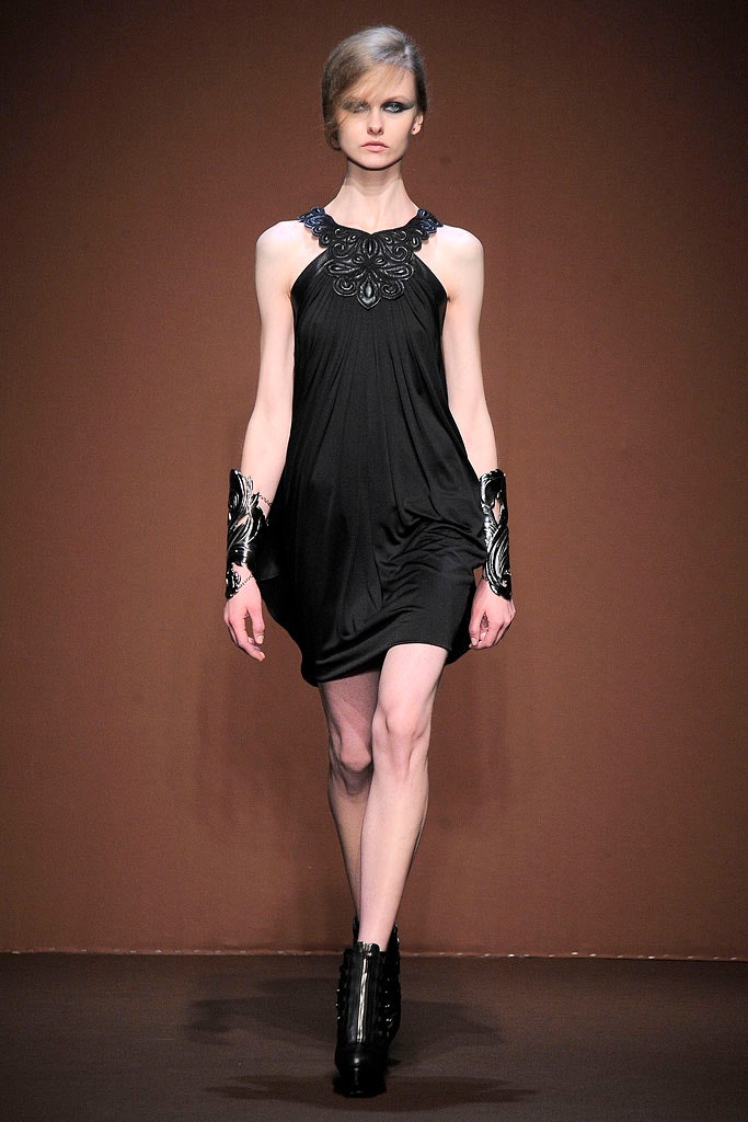 black silk sleeveless high-neck relaxed draped mini dress