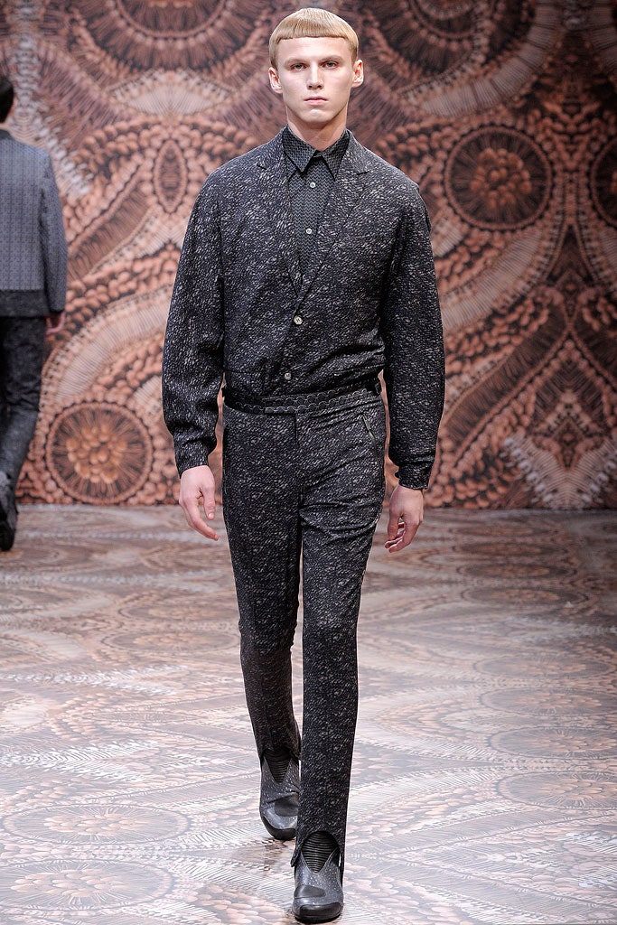 tailored black and gray suit