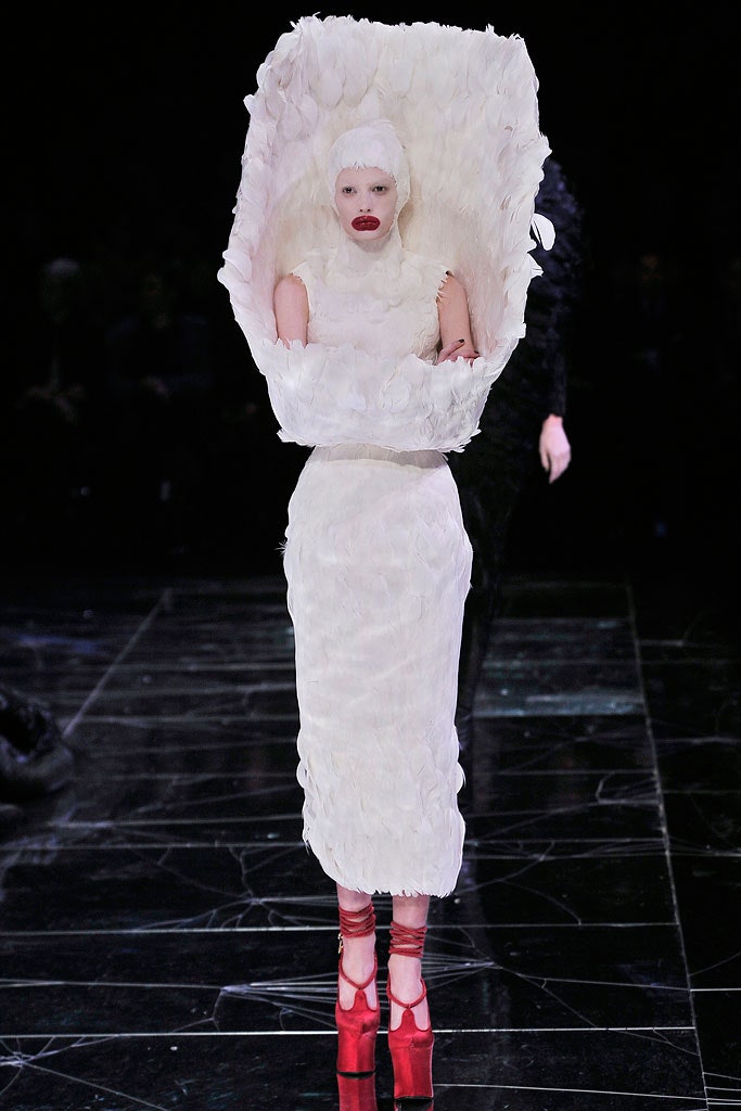 white layered midi dress with red heels