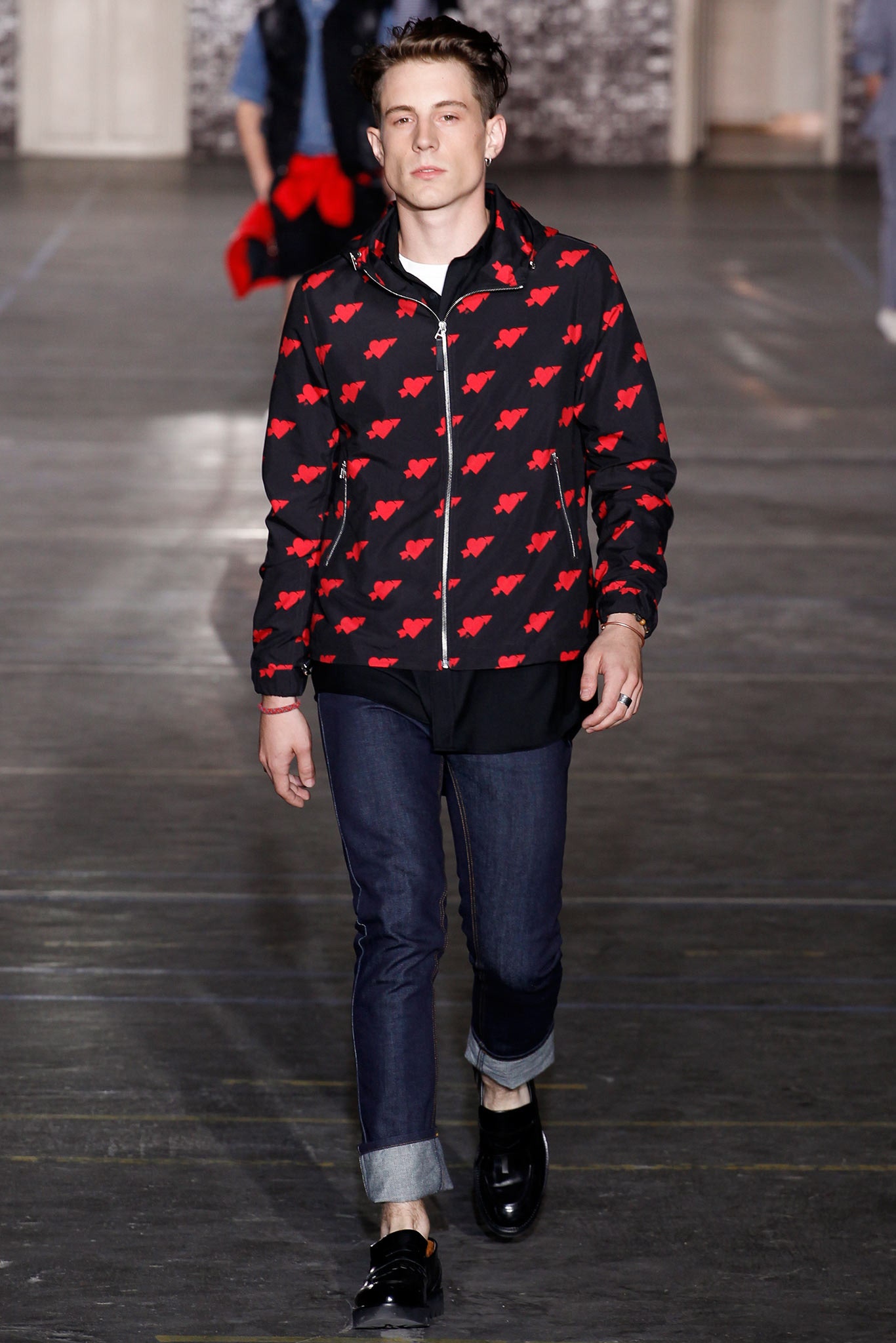 black and red printed jacket