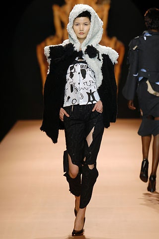 black and white layered coat
