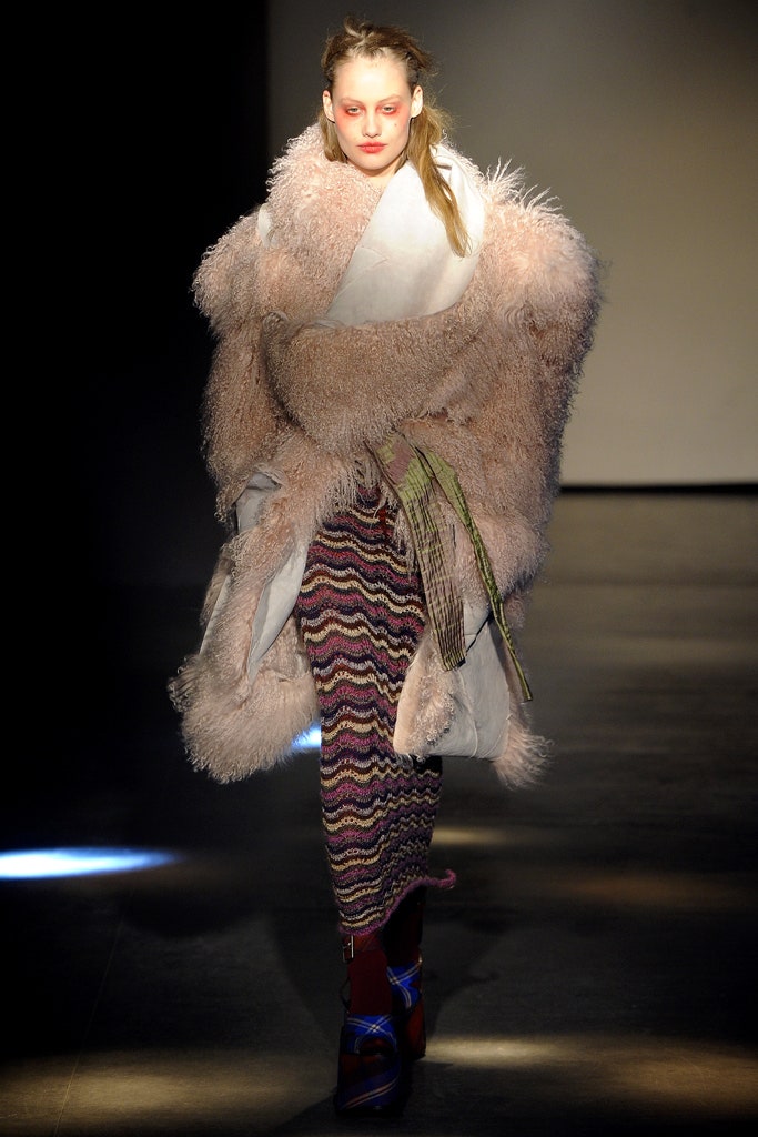 pink fur oversized layered coat