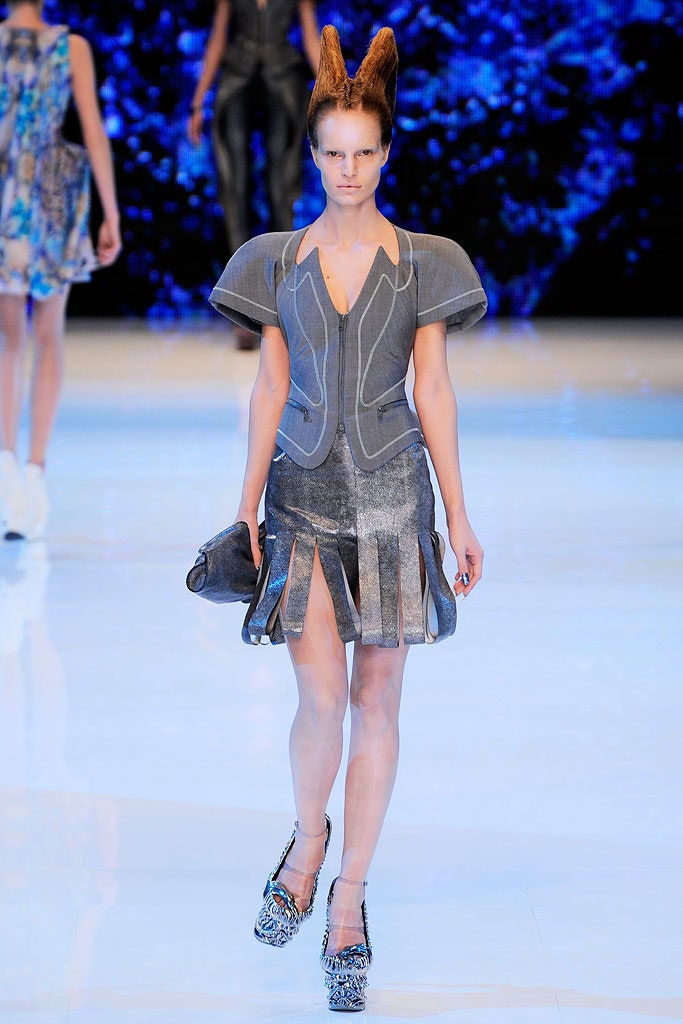 fitted gray denim mini dress