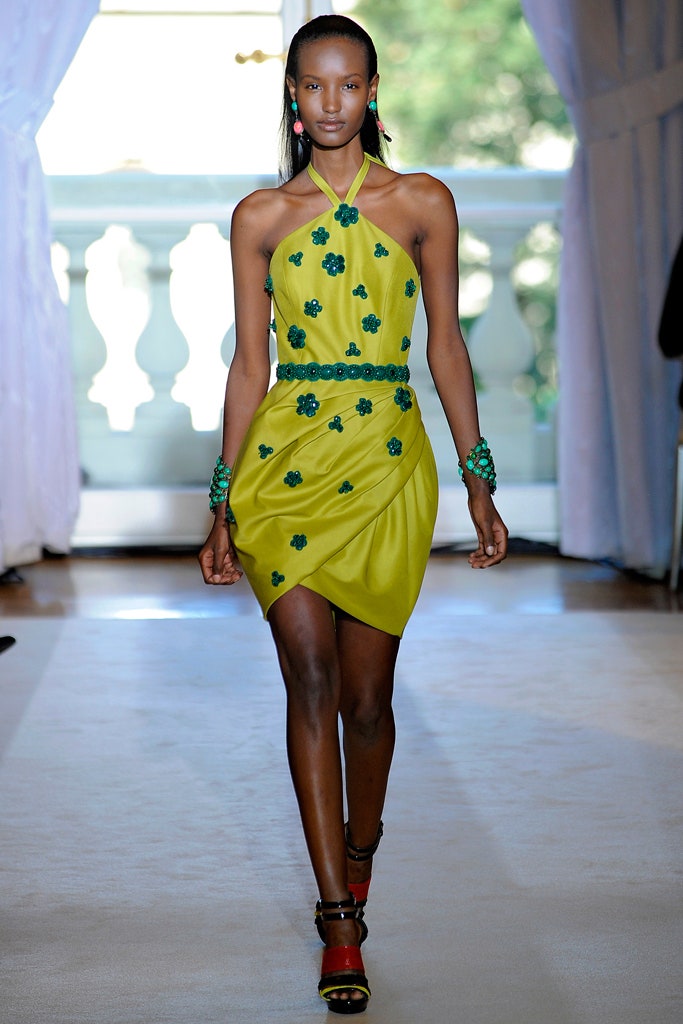 yellow silk halter dress