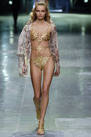 gold embellished bikini with kimono