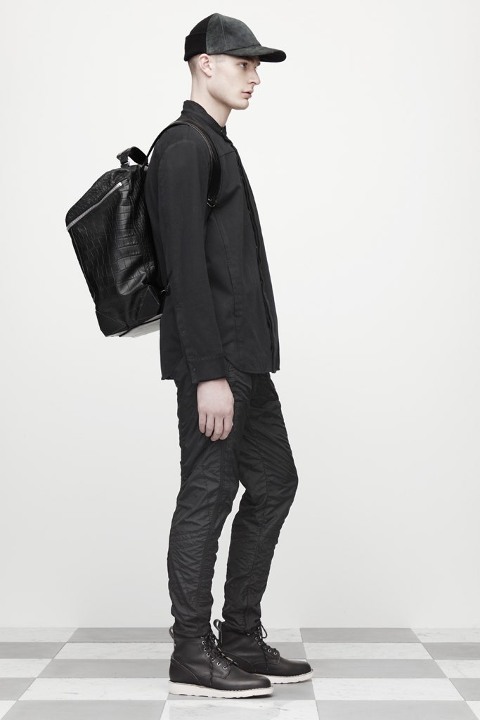 black fitted shirt and pants