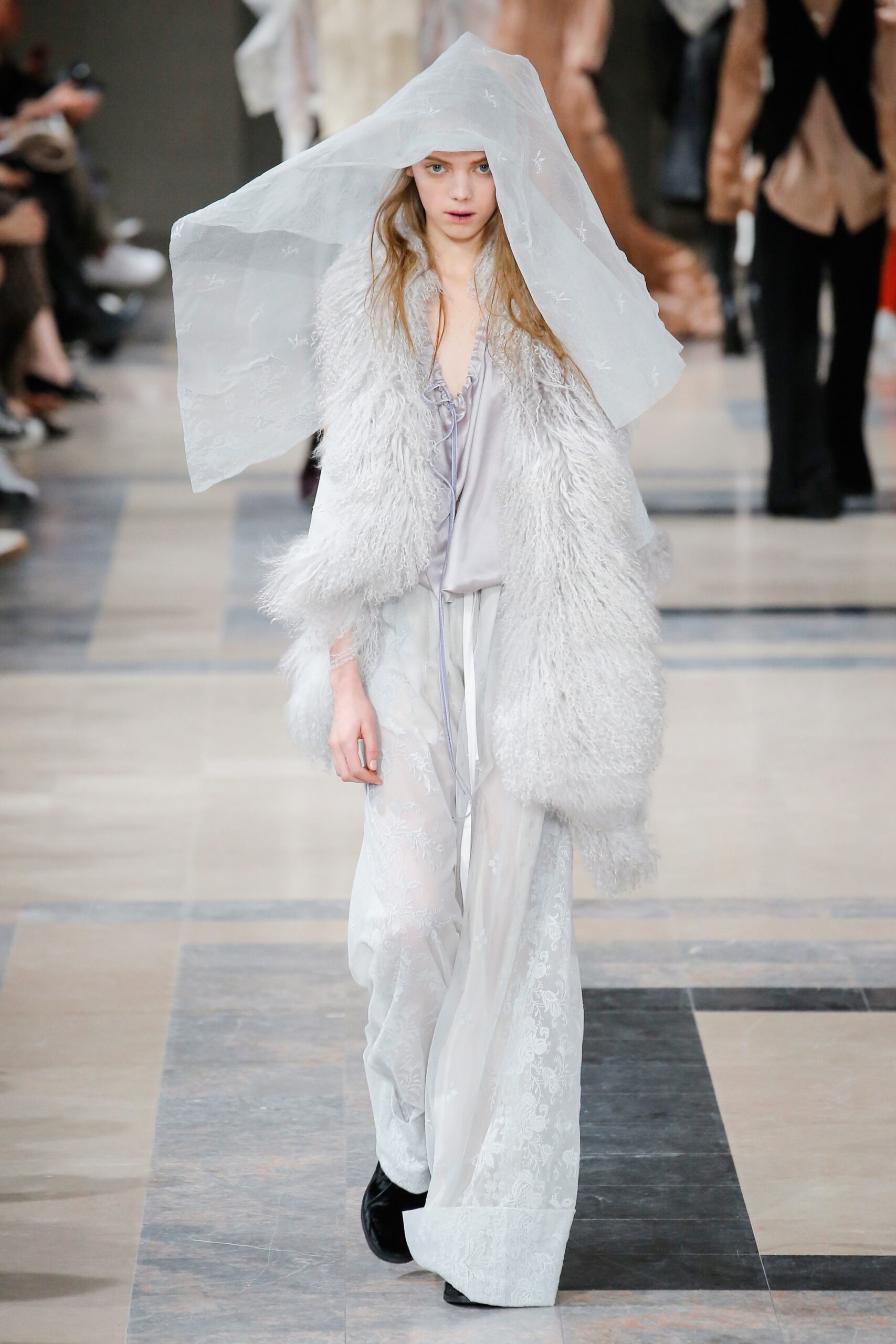white lace fitted flared pants