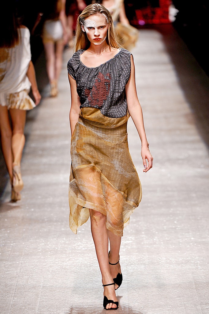gold chiffon asymmetric fitted draped flowing skirt