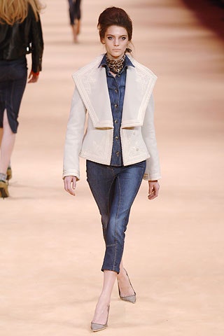 white jacket with denim shirt