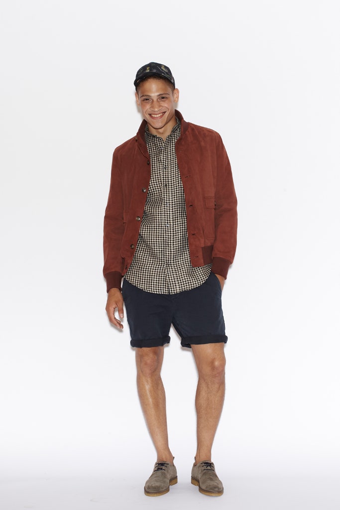 blue cotton relaxed short shorts