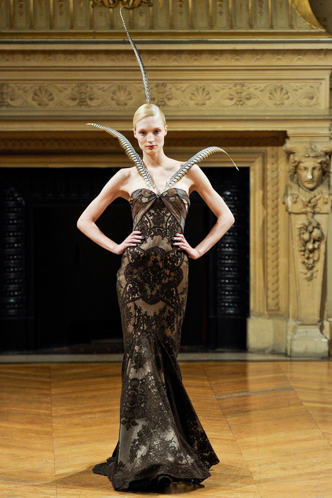 black brown embellished gown