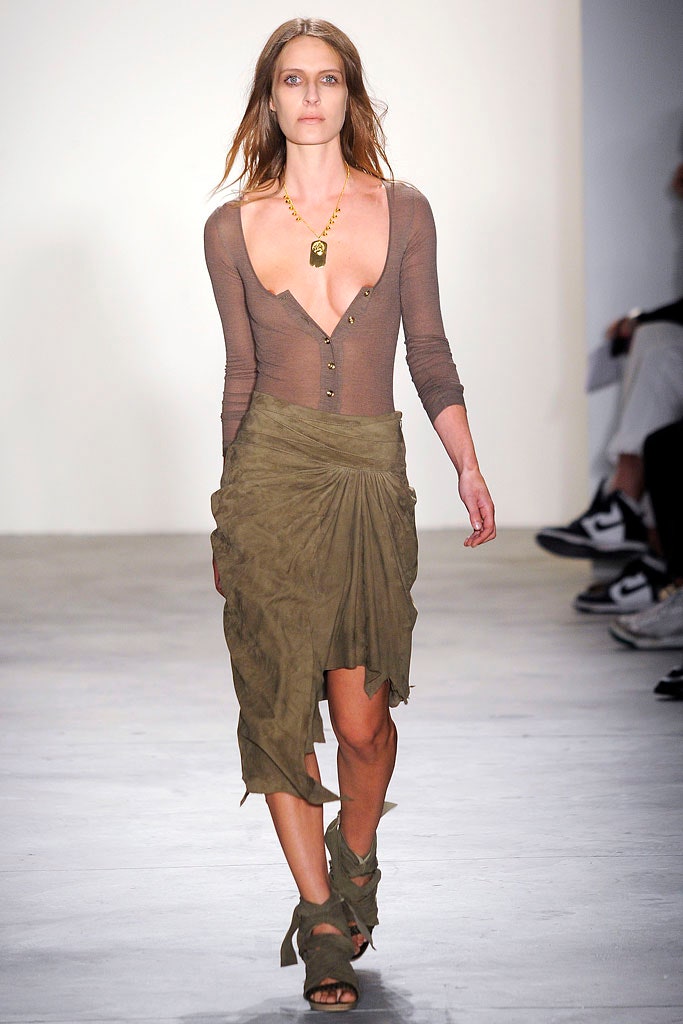 brown suede fitted midi dress