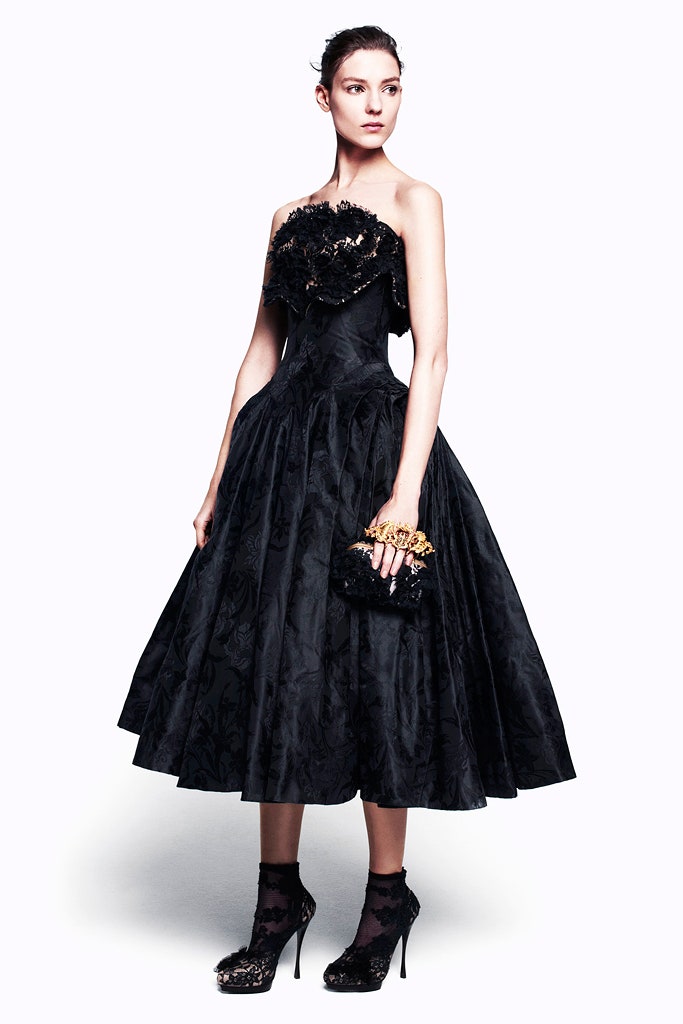black pleated strapless dress