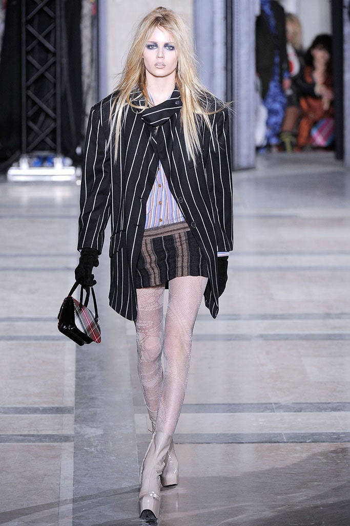 oversized striped jacket with fitted top