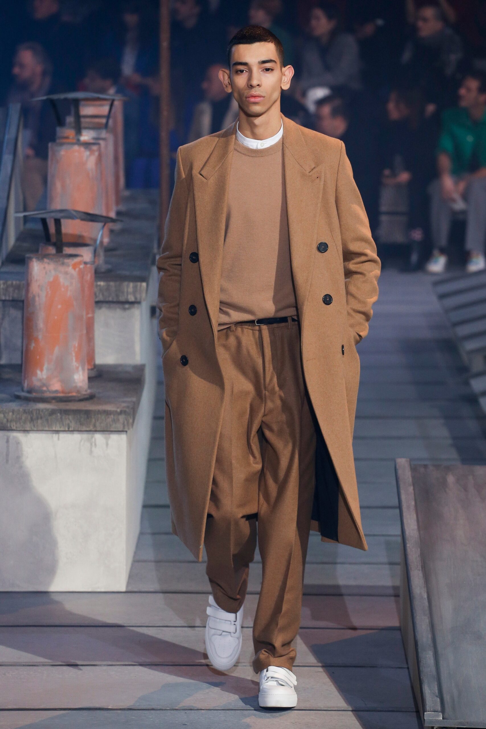 brown wool tailored coat