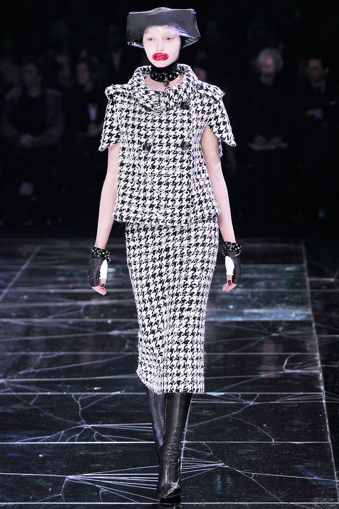 black and white checked blazer and pencil skirt