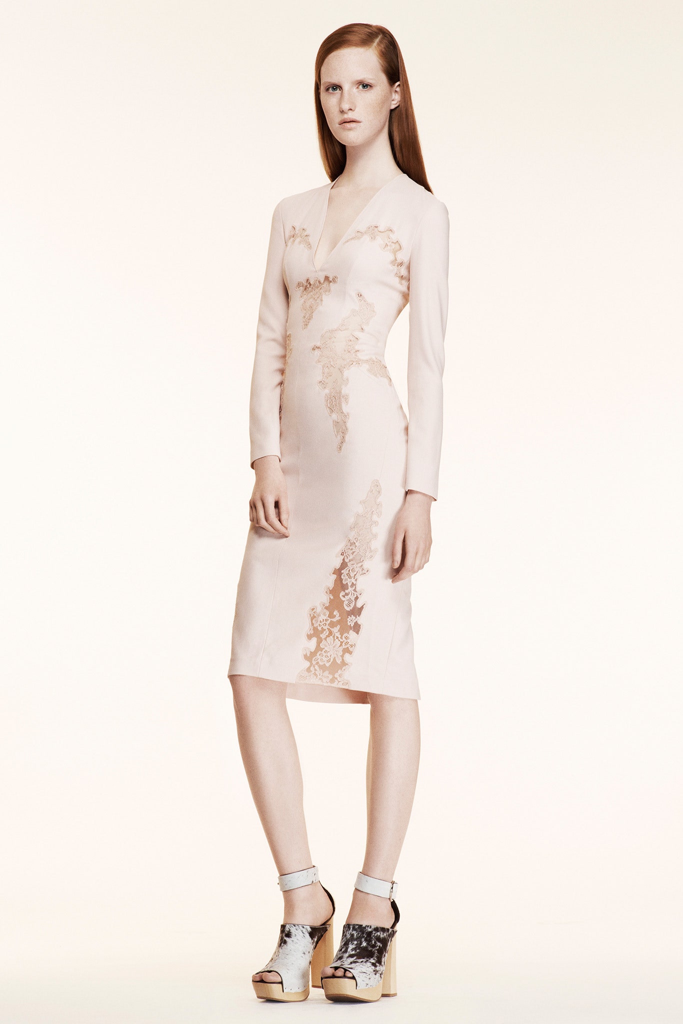 fitted pink silk embroidered dress
