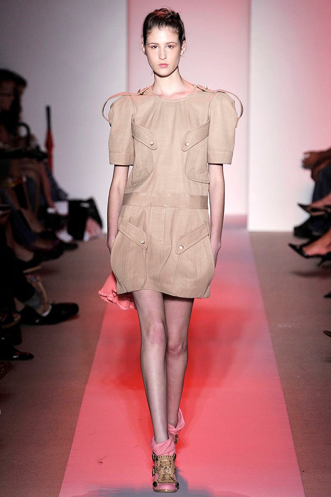 beige fitted mini dress