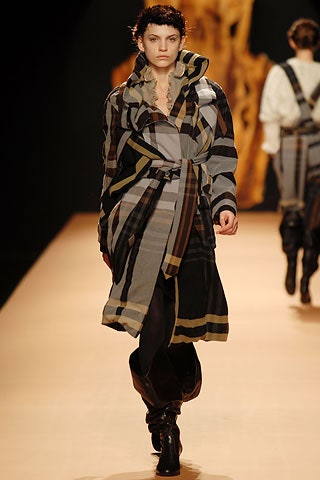 plaid belted coat with fitted pants