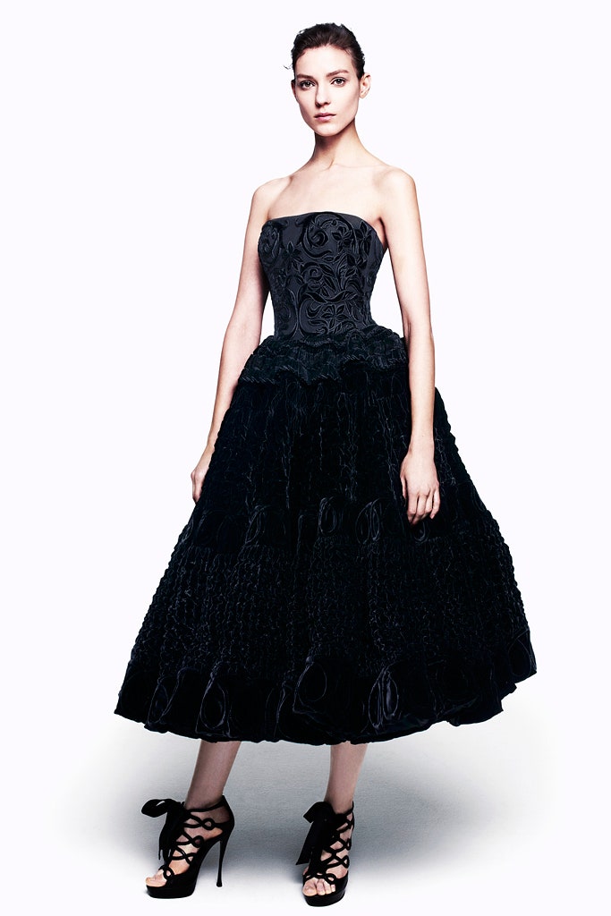 black velvet strapless gown