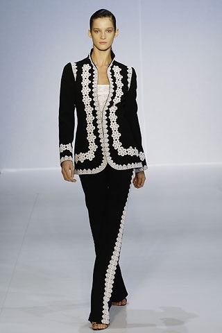 black embroidered silk suit