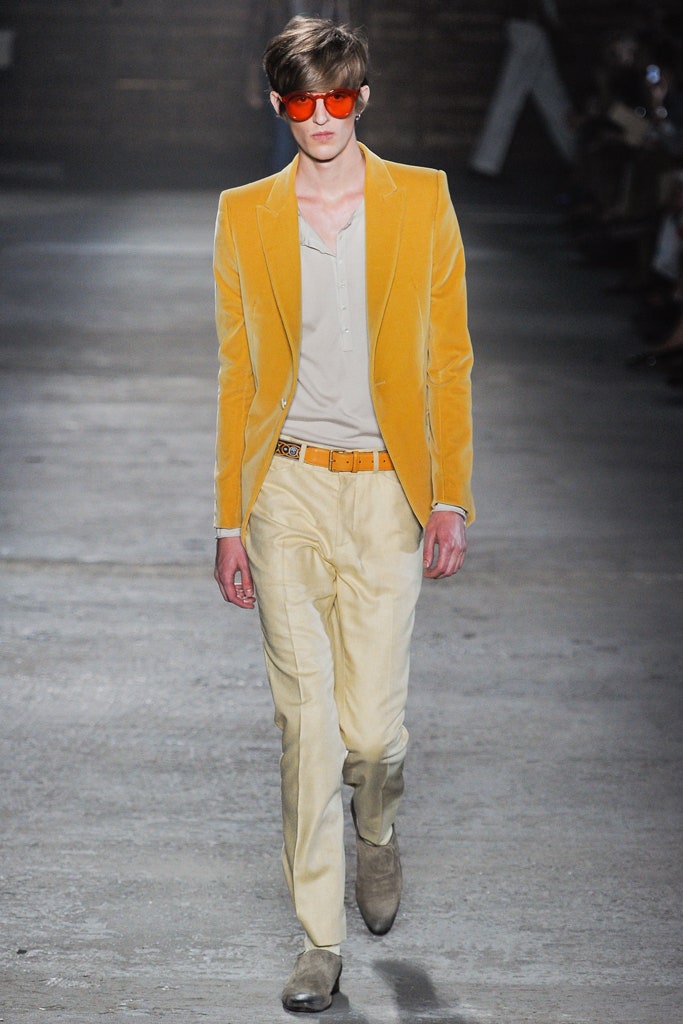 orange velvet tailored blazer