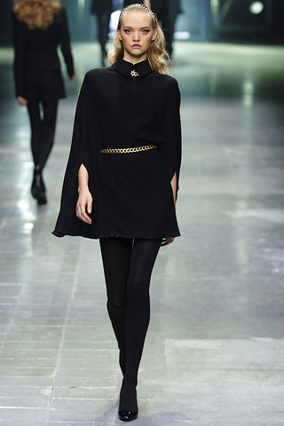 black wool belted cape