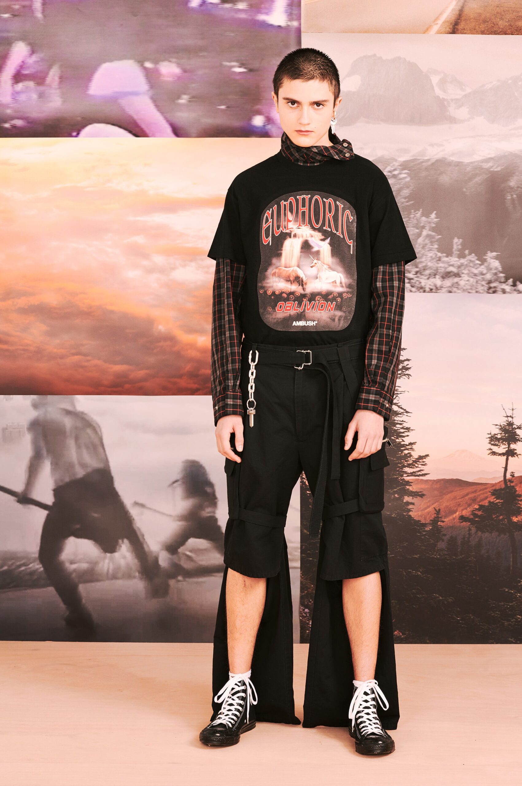 black cotton relaxed cargo pants