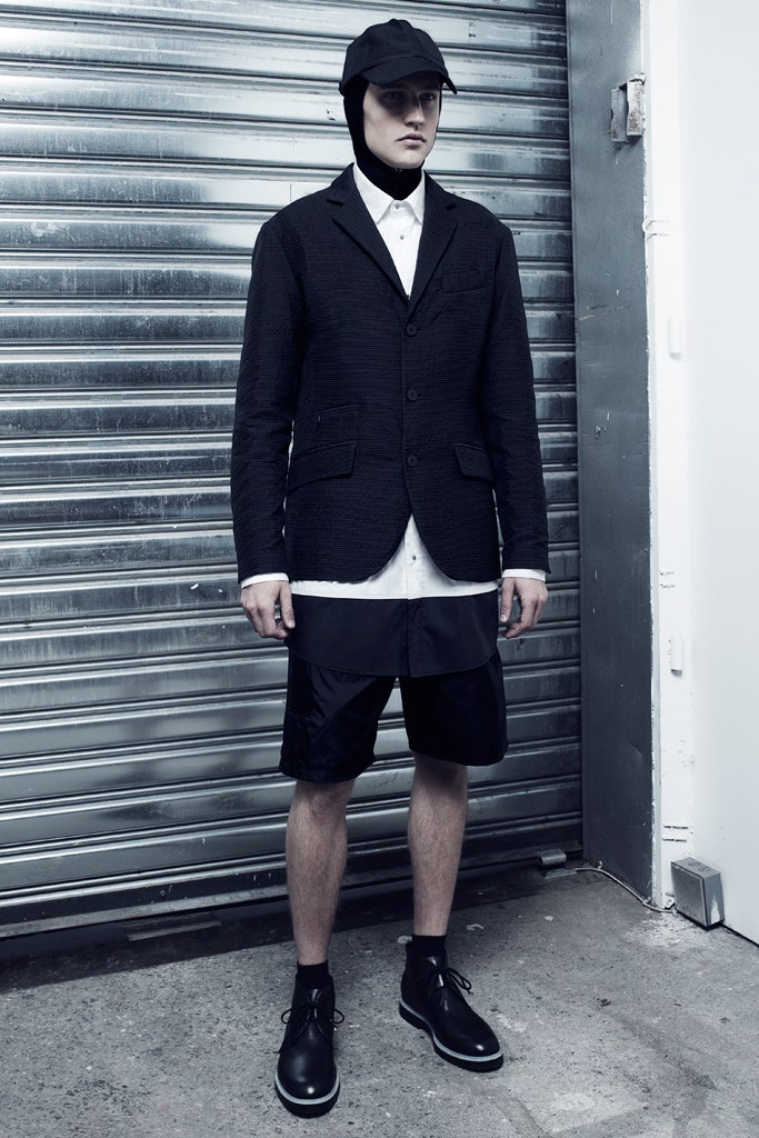 black tailored blazer with shorts