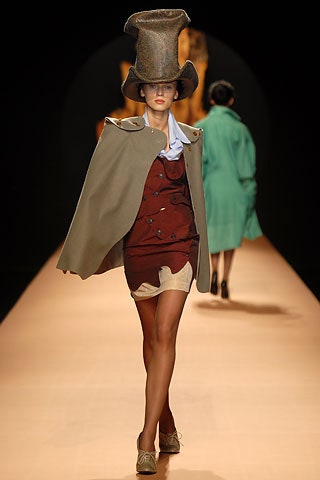 brown beige mini dress with green cape