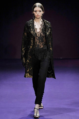 black silk coat with lace top