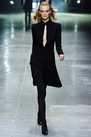 fitted black wool dress