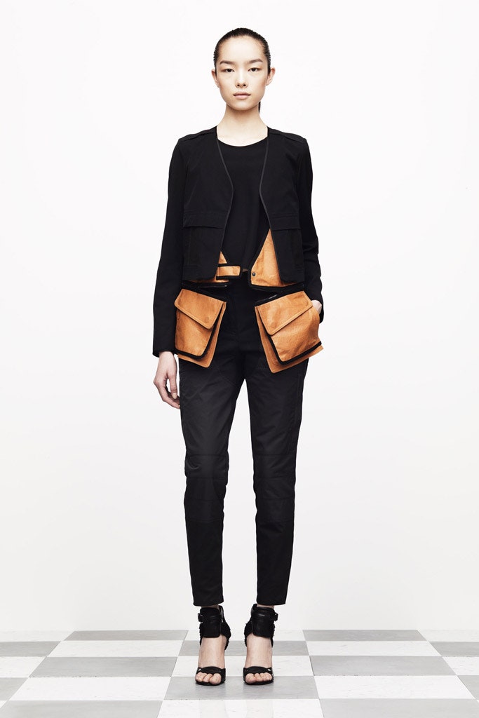 black fitted jacket and pants