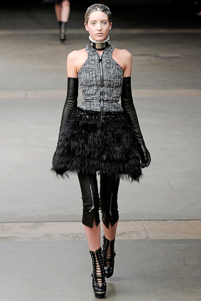 black fitted top and pants