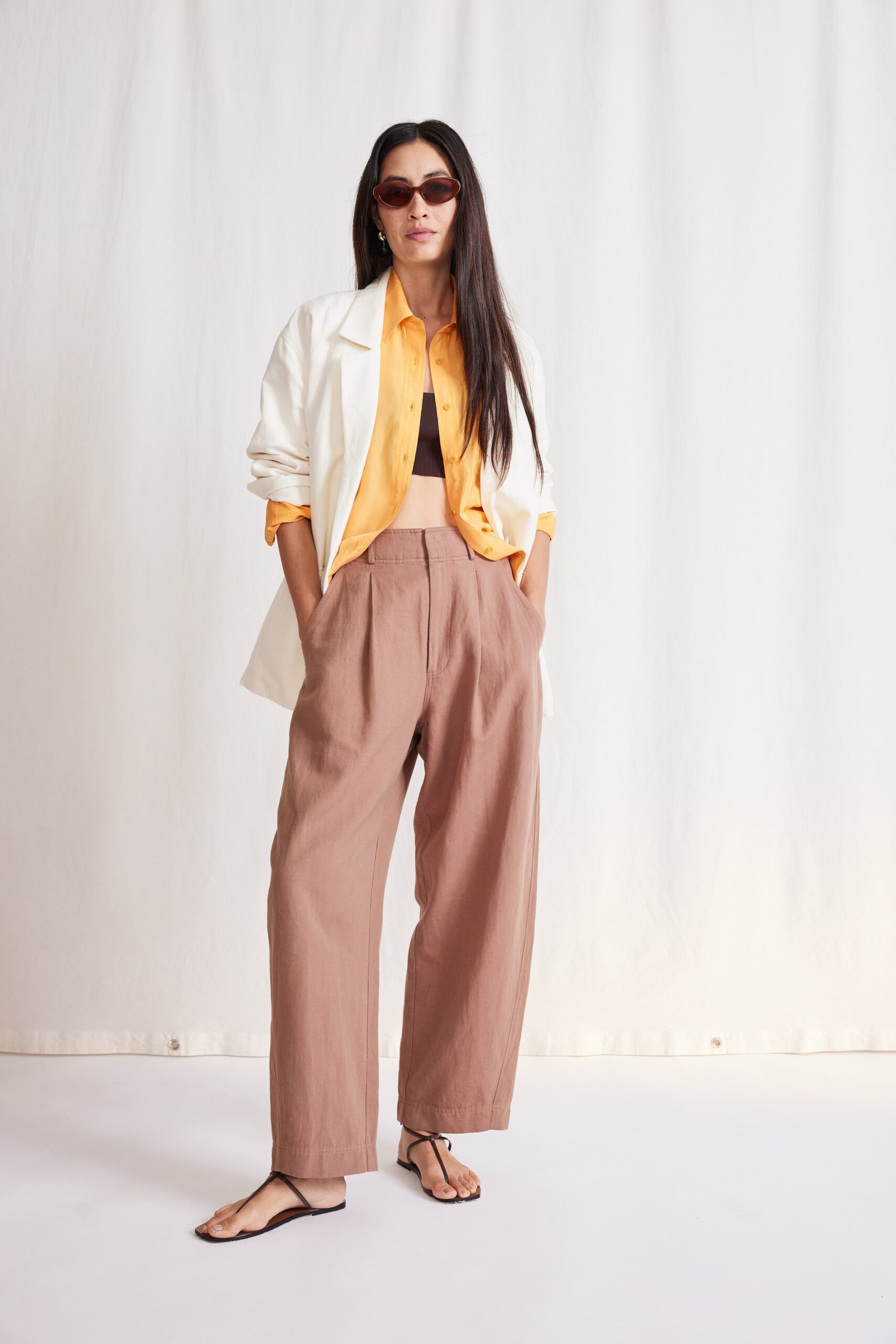 white blazer with yellow shirt