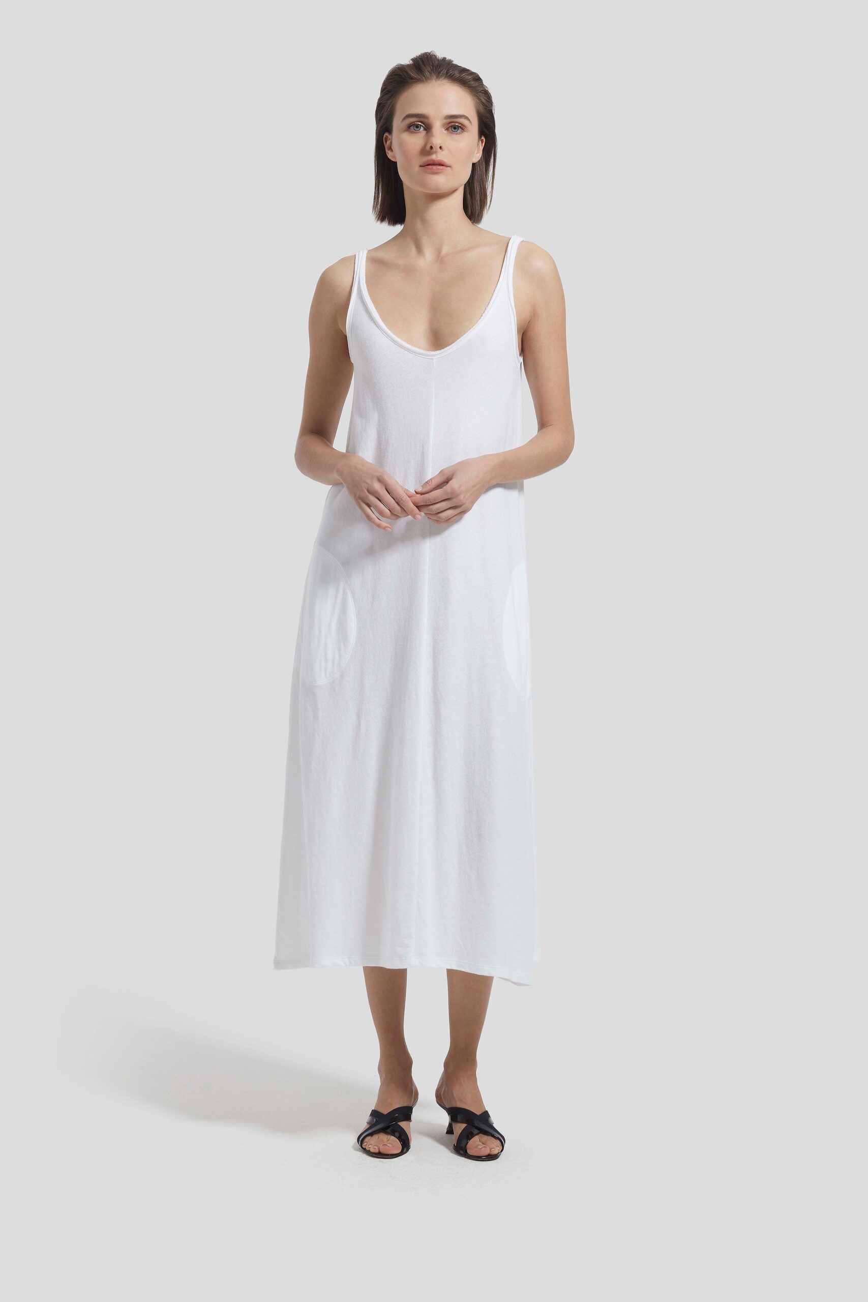white relaxed sleeveless dress