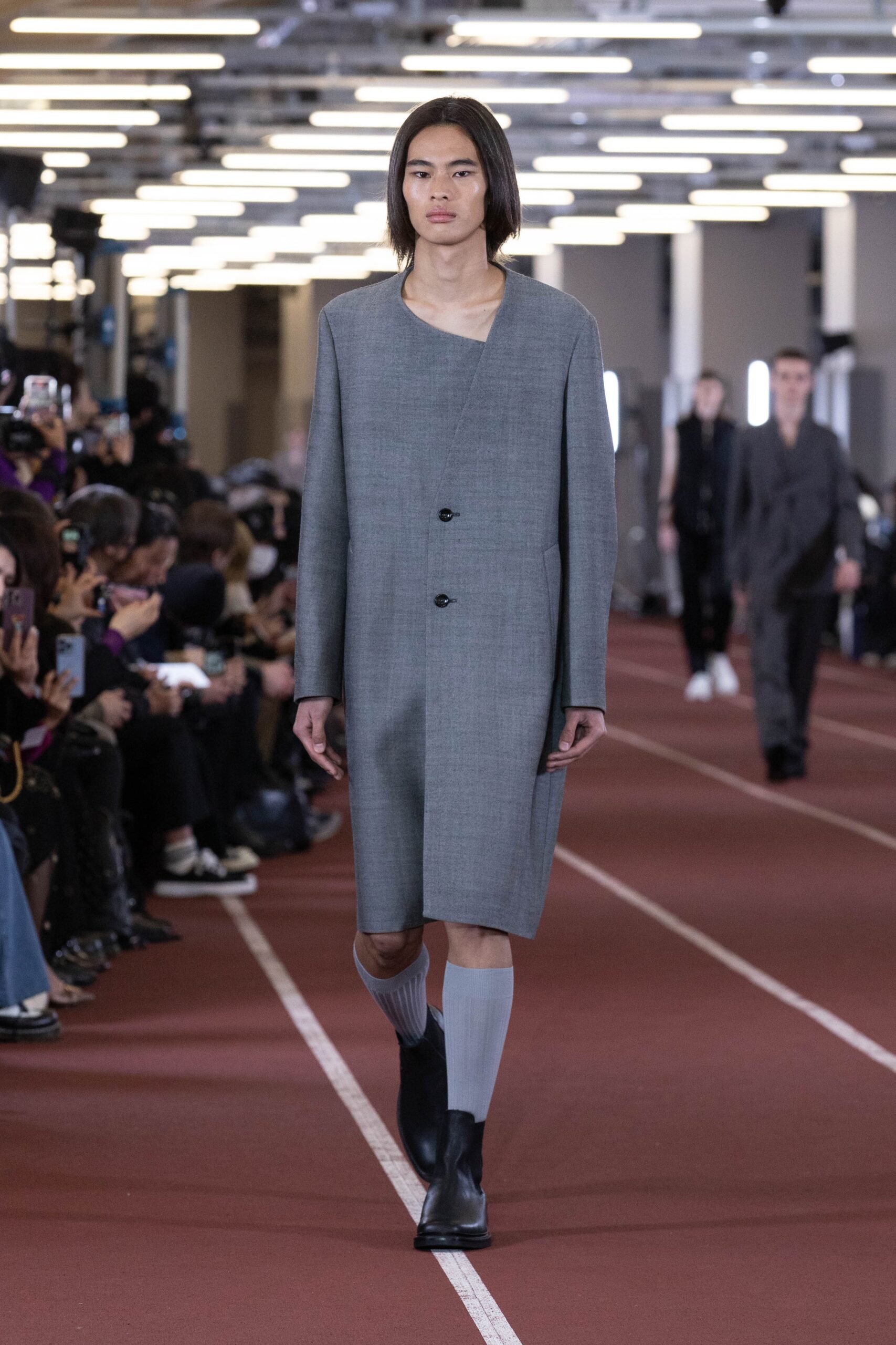 gray wool relaxed coat