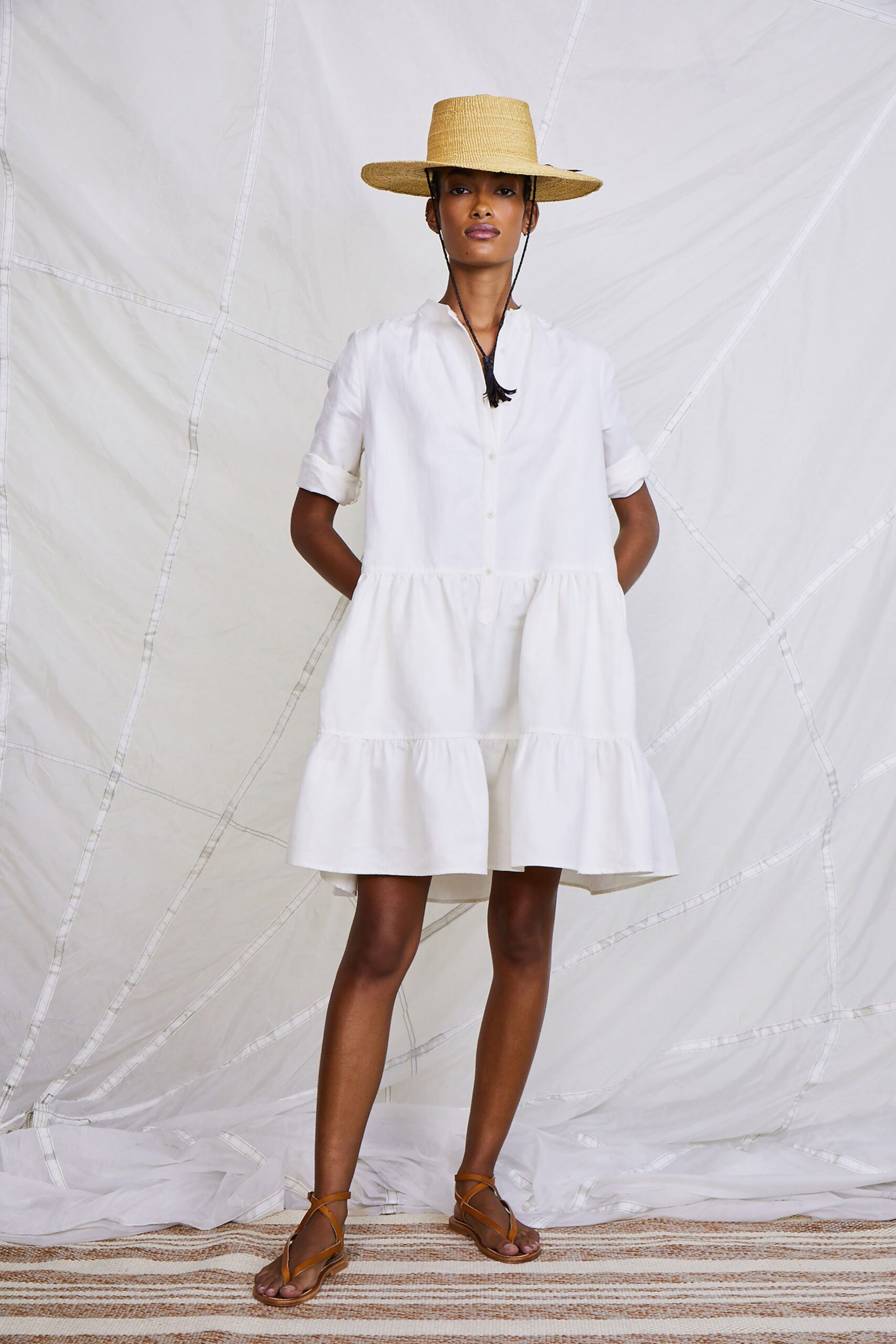 white relaxed mini dress